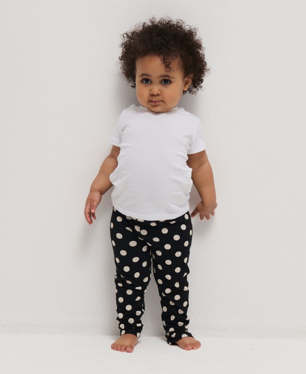 Legging Enfant Noir Pois Ecru Coton Bio