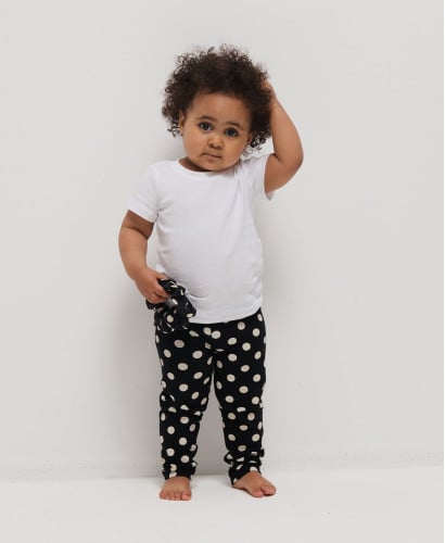 Legging Enfant Noir Pois Ecru Coton Bio