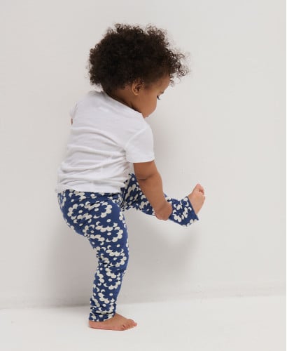 Legging Enfant Fleurs Vintage Coton Bio