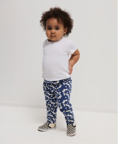 Legging Enfant Fleurs Vintage Coton Bio