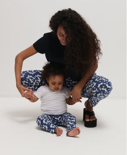 Duo leggings fleurs vintage maman/enfant