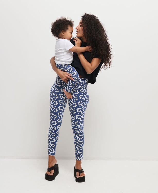 Duo leggings fleurs vintage maman/enfant