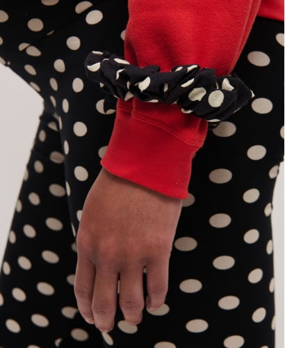 Maxi Black Polka Dot Cotton Scrunchie