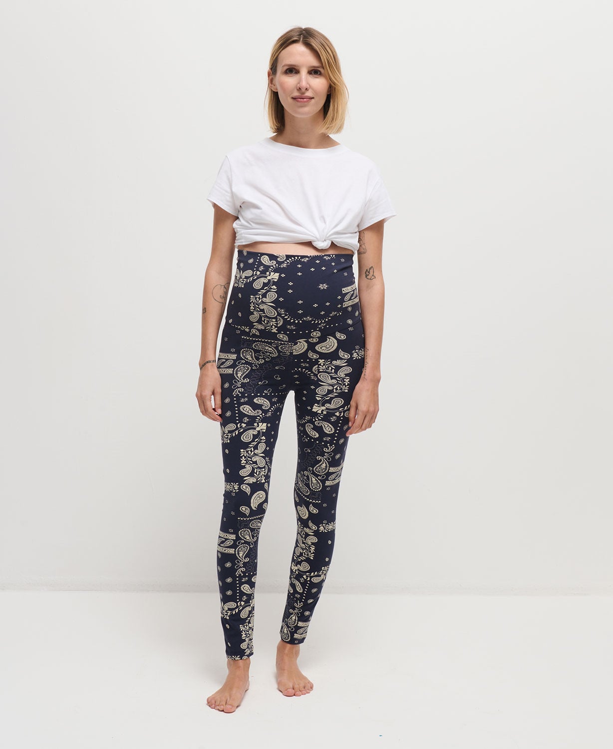 Be Mammy Legging 7/8 Grossesse Maternité Sport - Viscose Élasthanne Confortable BE20-262