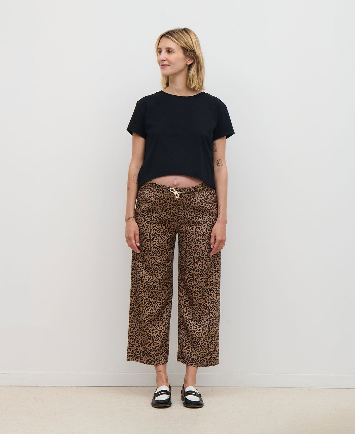 Pantalon Grossesse Tencel Léopard Maria