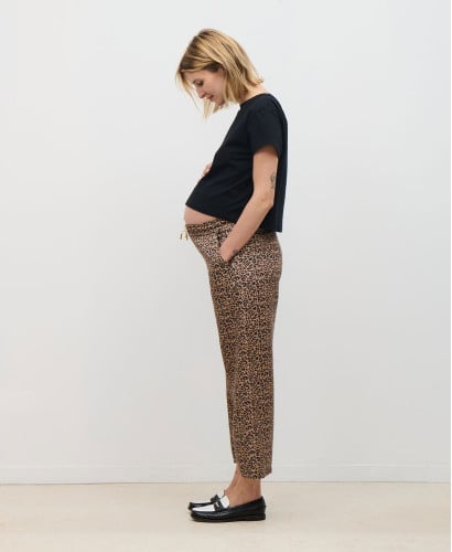 Pantalon Grossesse Tencel Léopard Maria