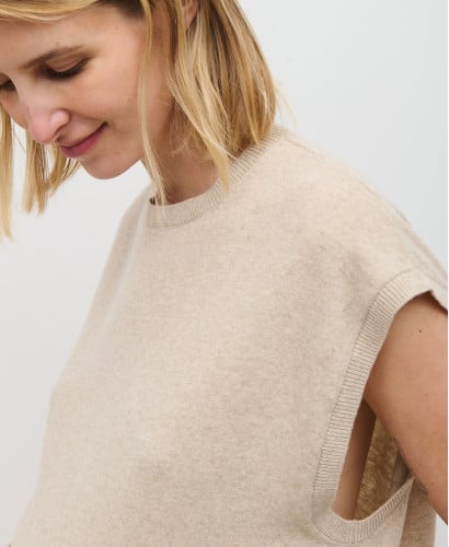 Robe Pull Laine Mérinos Beige Ada