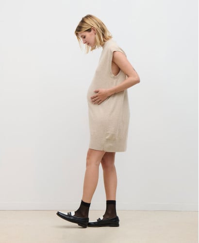 Robe Pull Laine Mérinos Beige Ada