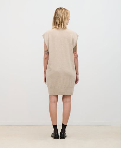Ada Beige Wool Sweater Dress