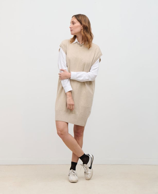 Robe Pull Laine Mérinos Beige Ada