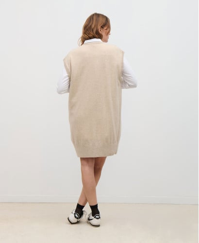 Robe Pull Laine Mérinos Beige Ada