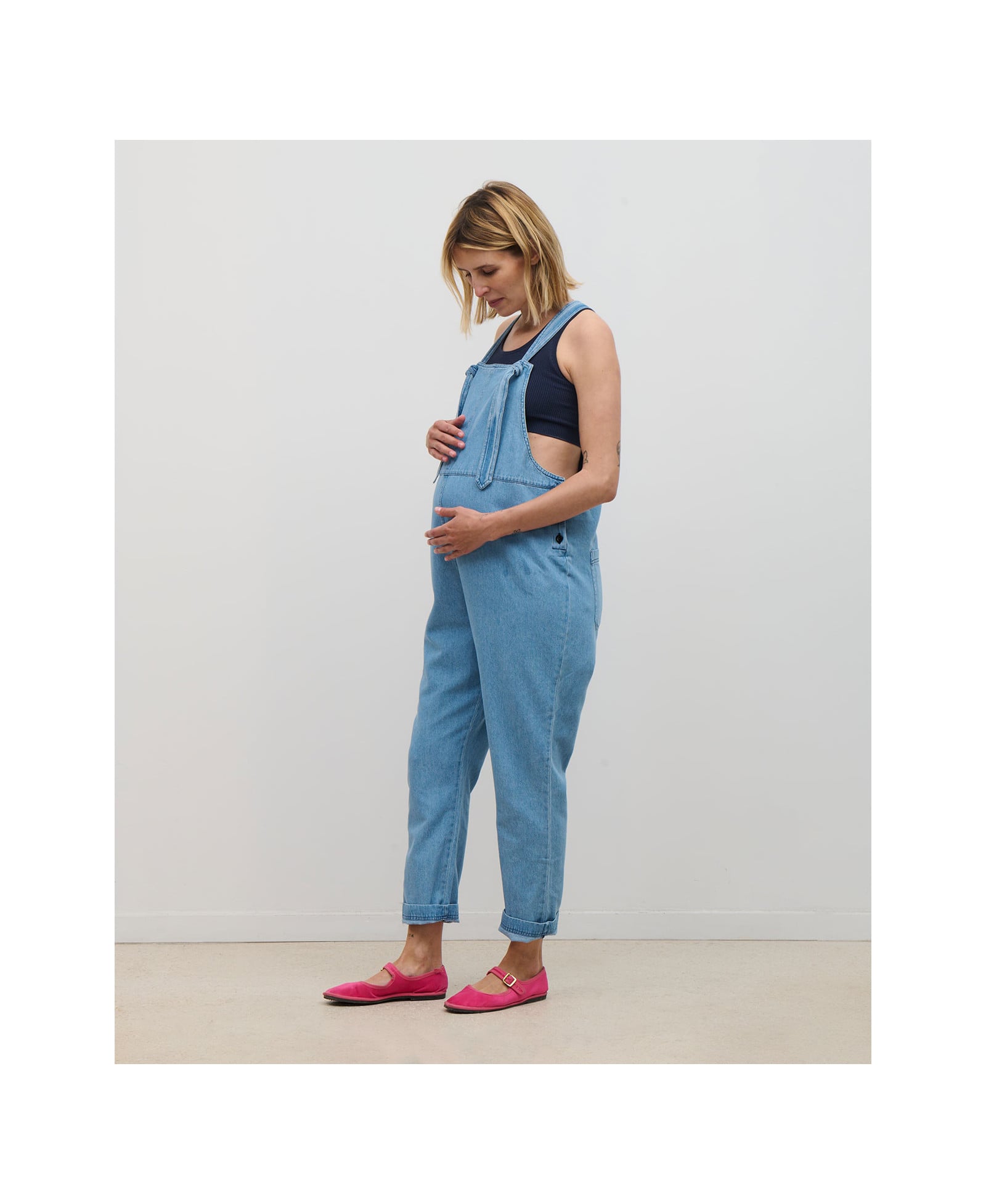 Salopette Maternité En Denim Jeans - Combinaison Ample Pour Femmes Enceintes, Prénatale Et Post-Partum