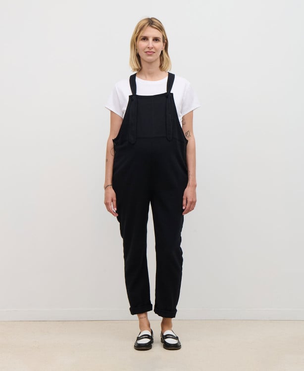 Schwangerschaftslatzhose Flanell-Baumwolle Arizona schwarz
