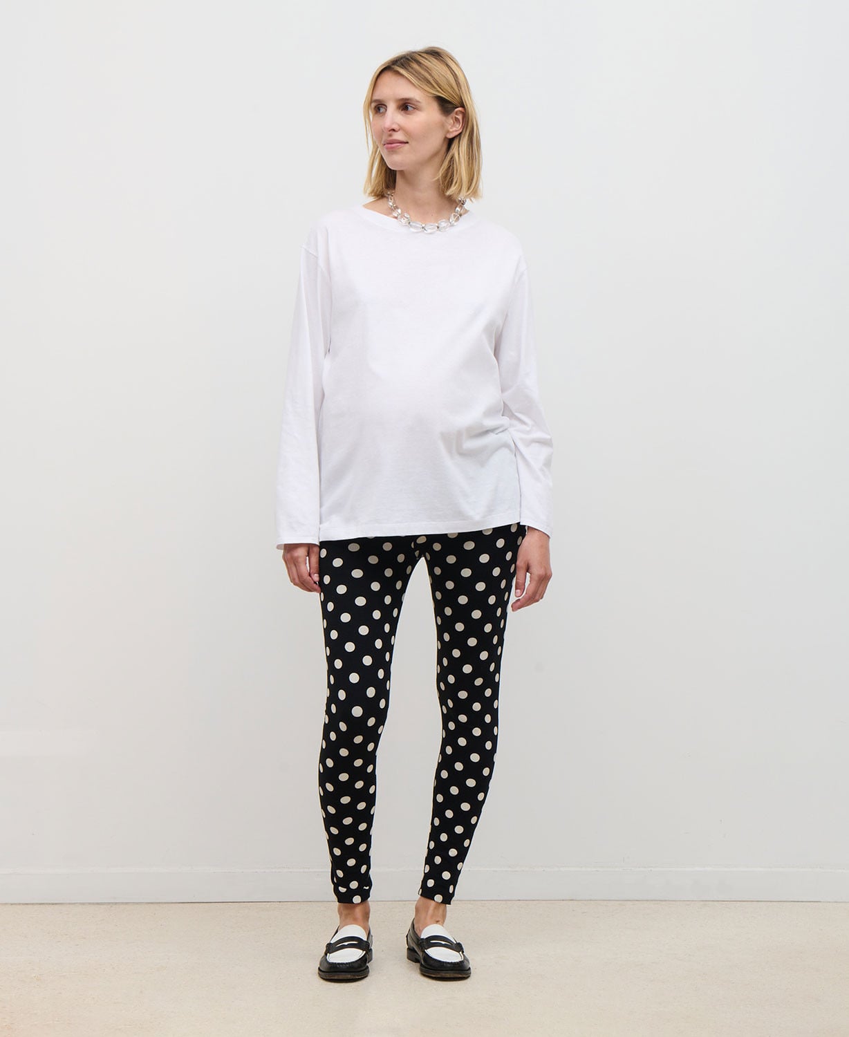 T-shirt Grossesse Manches Longues Coton Bio Blanc