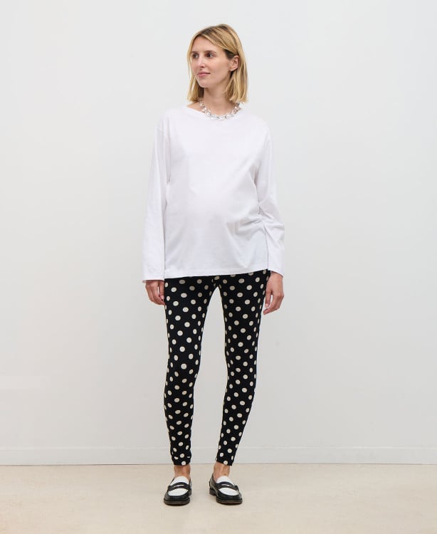 T-shirt Grossesse Manches Longues Coton Bio Blanc