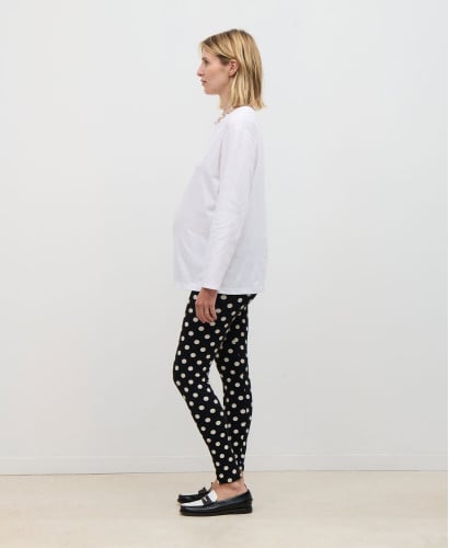 T-shirt Grossesse Manches Longues Coton Bio Blanc