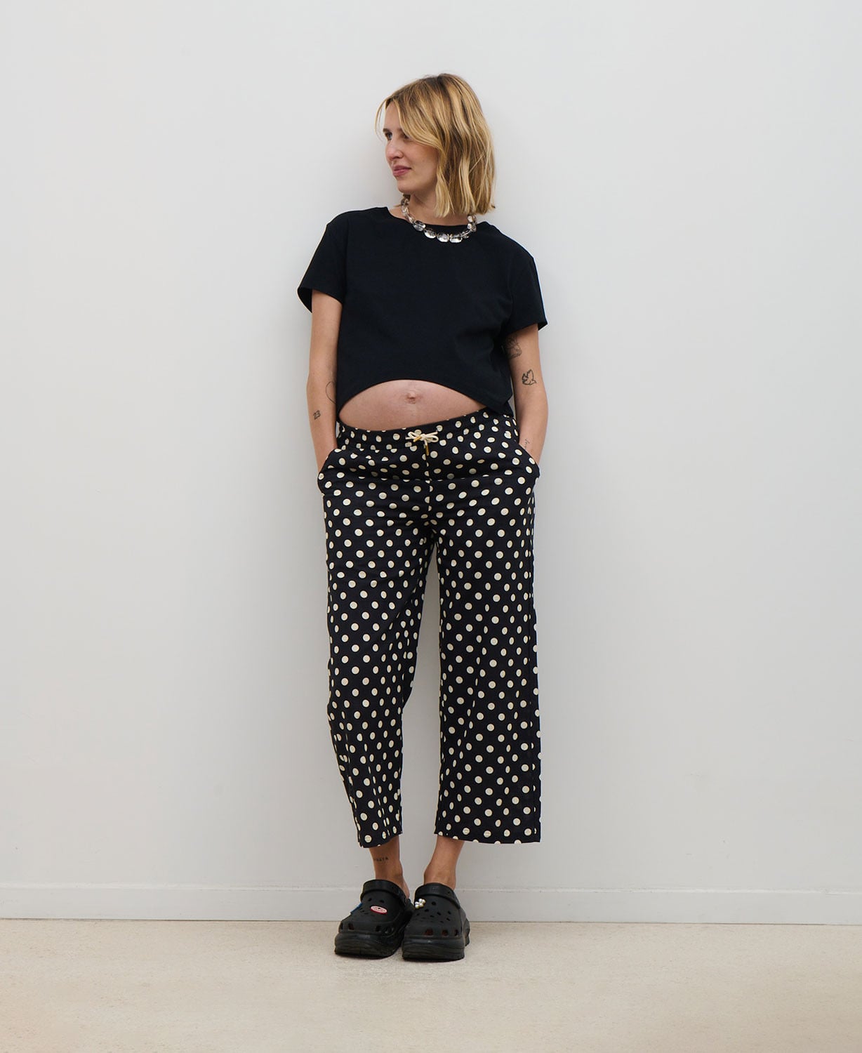 Pregnancy Trousers Polka Dots Cotton Maria