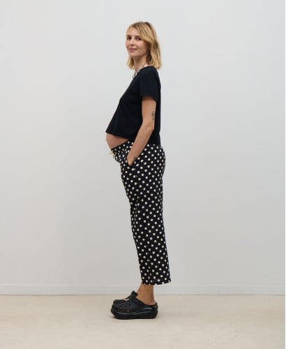Pantalon Grossesse Coton Pois Maria
