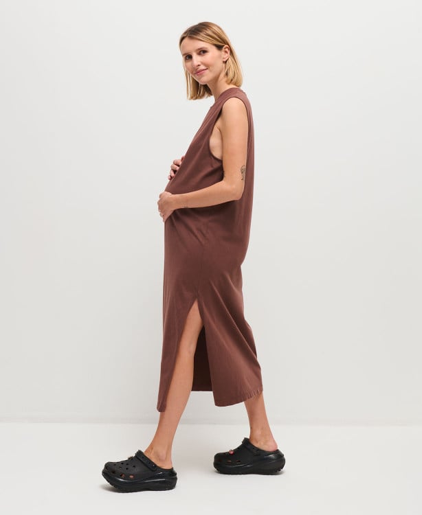 Robe Grossesse Coton Marron Vintage Charlie
