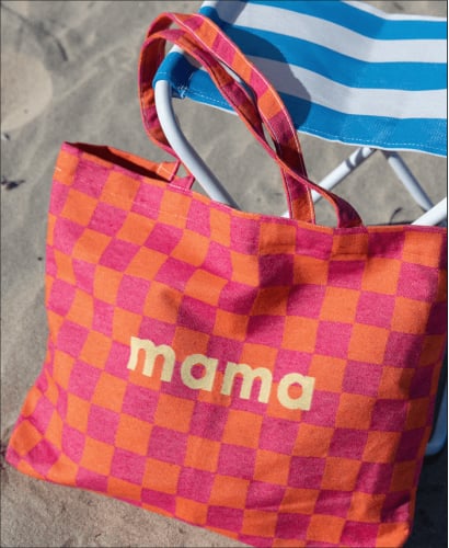 Sac De Plage Lancaster Vintage Orange Et Rose - Occasion