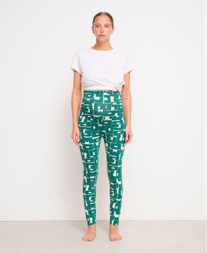 Green Organic Cotton Logo Pregnancy Leggings