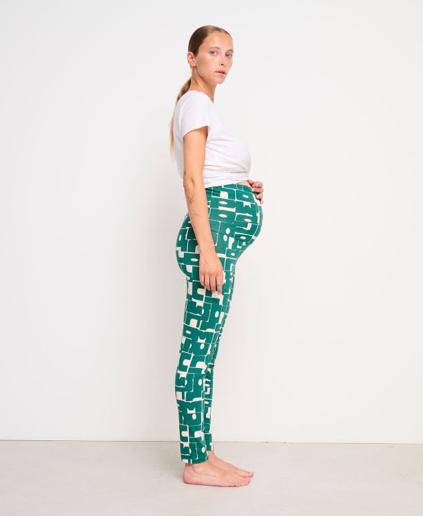 Legging grossesse Logo coton bio vert