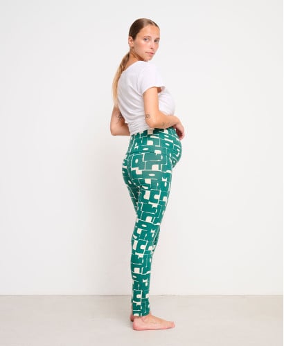 Green Organic Cotton Logo Pregnancy Leggings