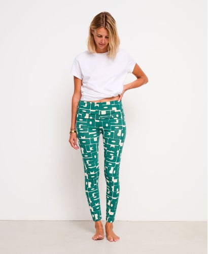 Green Organic Cotton Logo Pregnancy Leggings