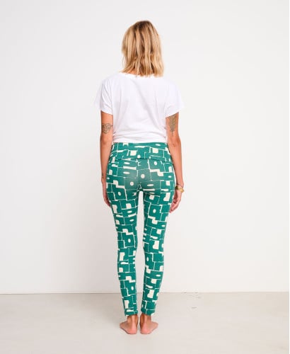 Green Organic Cotton Logo Pregnancy Leggings