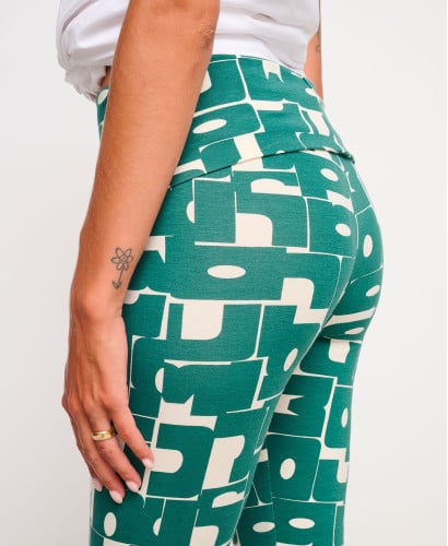 Green Organic Cotton Logo Pregnancy Leggings