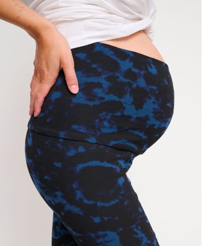 Green Organic Cotton Logo Maternity Leggings l Comfort Pregnant Bottom -  Tie and Dye 