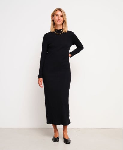 Robe Longue Maternité Noire Baya