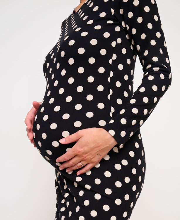 Maé Organic Cotton Polka Dot Maternity Dress