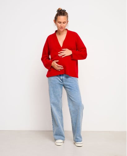 Matéo Roter Woll-Cardigan
