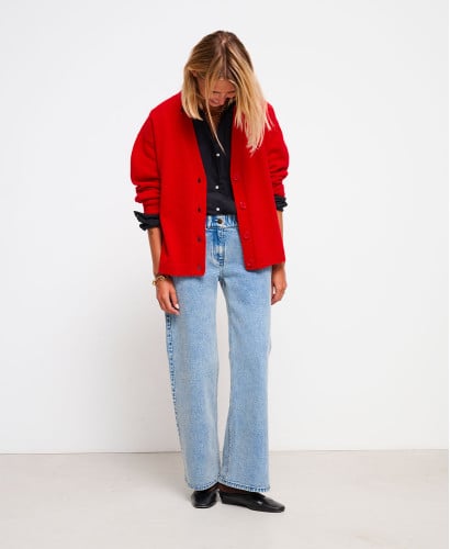 Matéo Roter Woll-Cardigan