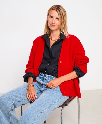 Matéo Roter Woll-Cardigan