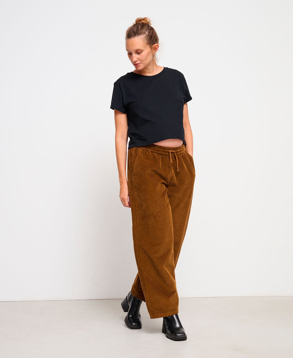 Pantalon Grossesse Velours Marron Axelle