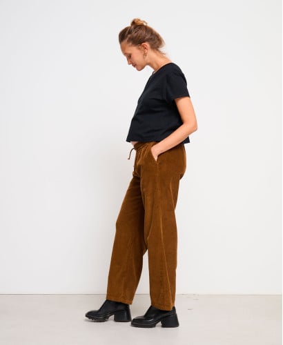 Axelle Brown Corduroy Maternity Pants