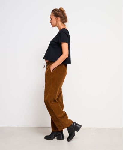 Axelle Schwangerschaftshose Aus Braunem Samt