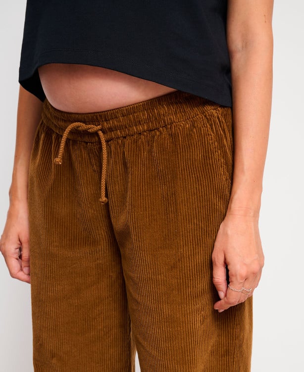 Axelle Brown Corduroy Maternity Pants
