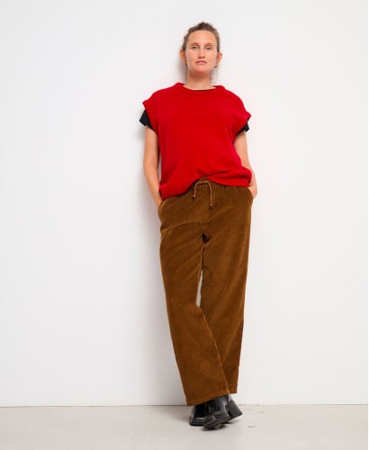 Pantalon Grossesse Velours Marron Axelle
