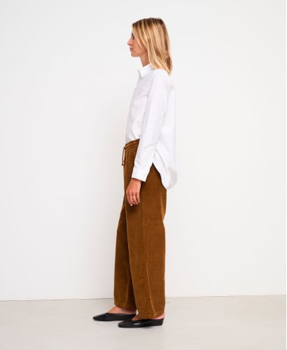 Pantalon Grossesse Velours Marron Axelle