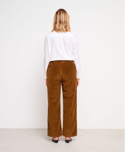 Pantalon Grossesse Velours Marron Axelle