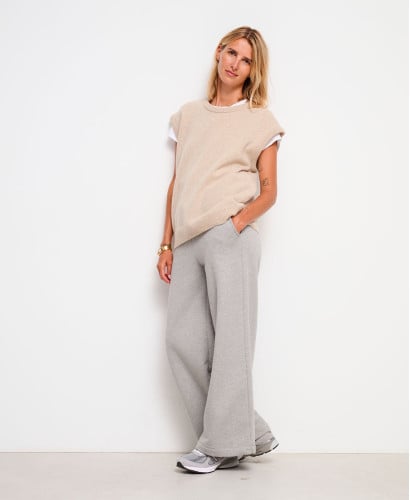 Pull Laine Beige Sans Manches Milo