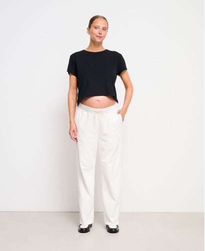 Pantalon Grossesse Velours Écru Axelle