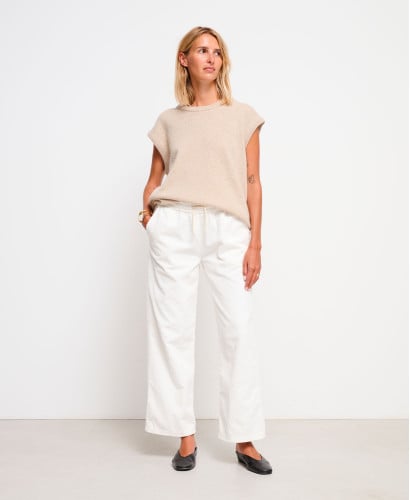 Pantalon Grossesse Velours Écru Axelle