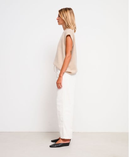 Pantalon Grossesse Velours Écru Axelle