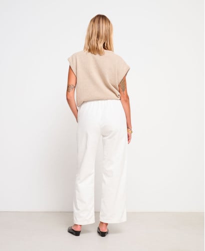 Pantalon Grossesse Velours Écru Axelle