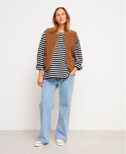 Veste Sans Manche Laine Marron Alma