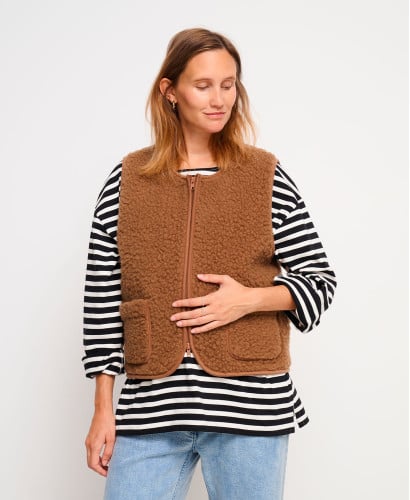 Veste Sans Manche Laine Marron Alma